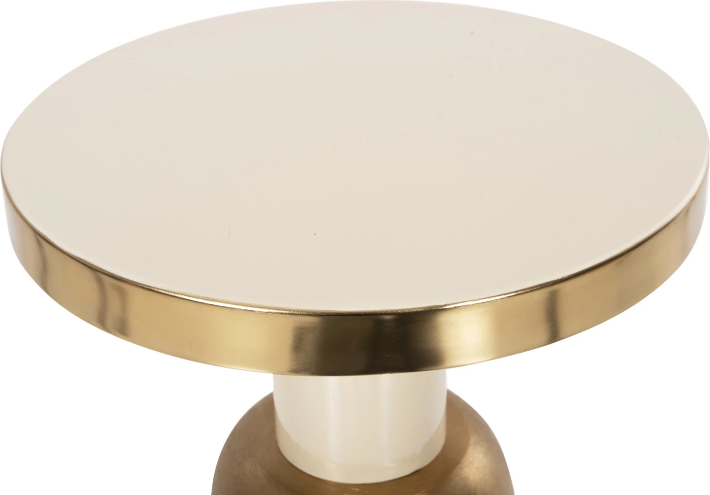 Tavolinë ndihmëse AMBUR FH4238.03 metalike, ngjyrë ecru-ari, Φ40.5x62H cm