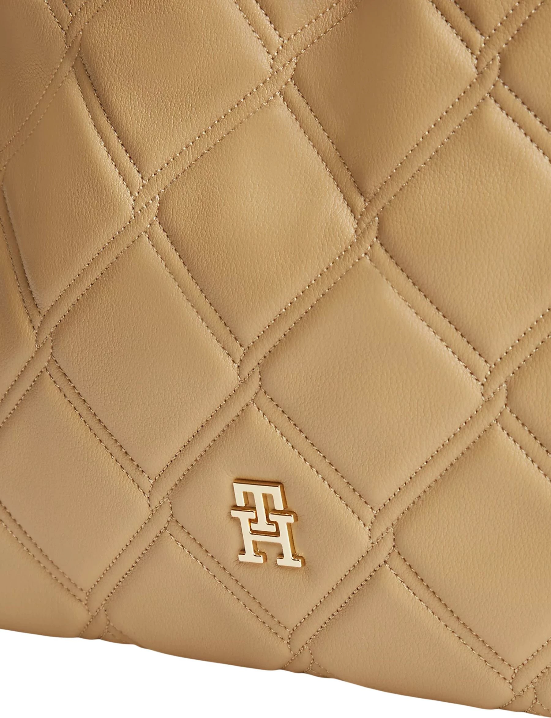 Çantë tote për femra Tommy Hilfiger TH Feminine Mini Tote AW0AW18716, ngjyrë baltë