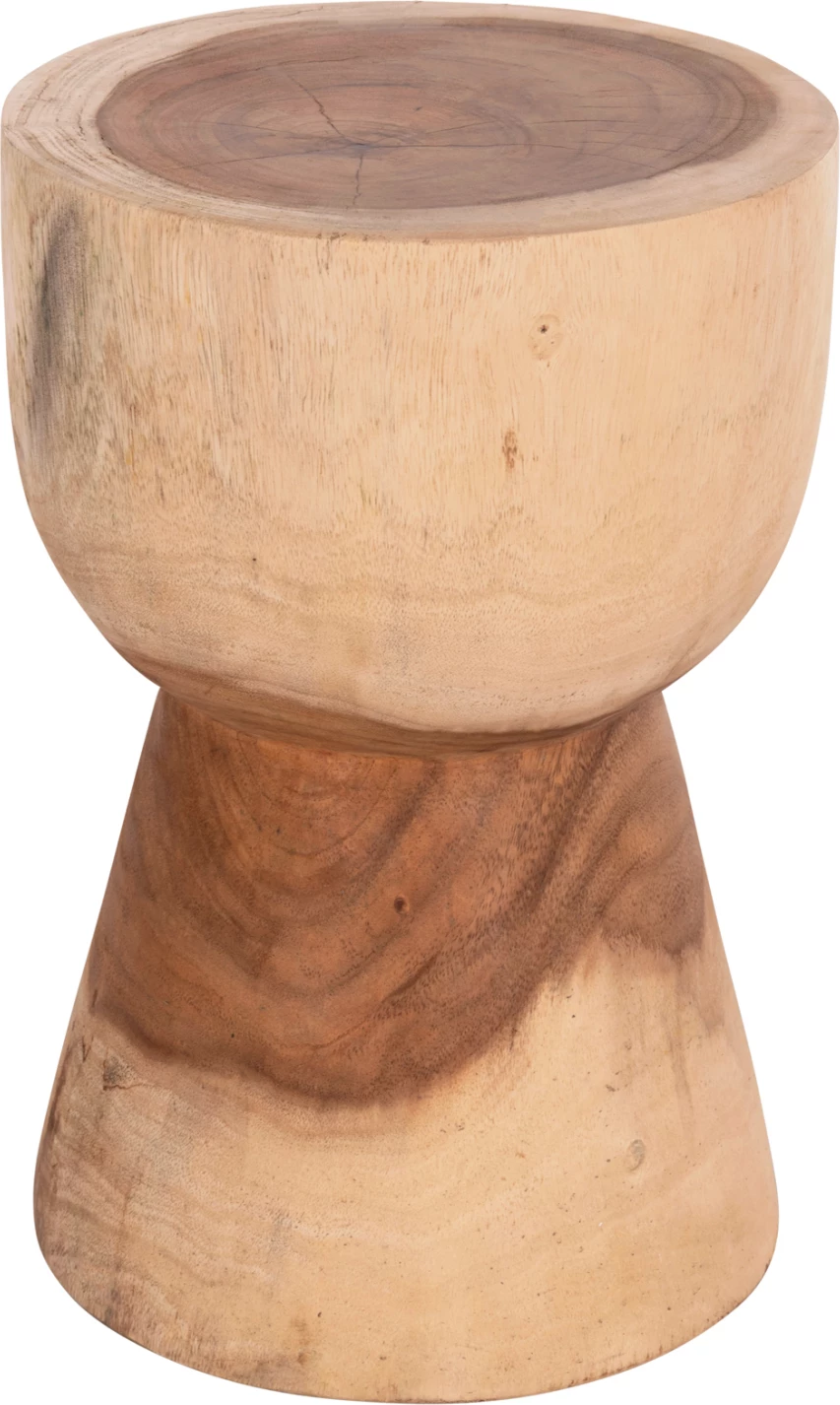 Stool i rrumbullakët MAMBA, dru suar natyral, FH9901.11, 30x45cm