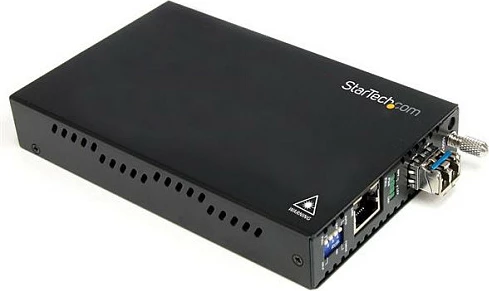 Media konvertues StarTech ET91000LC2, Gigabit Ethernet në fibra MM LC, 550m, i zi