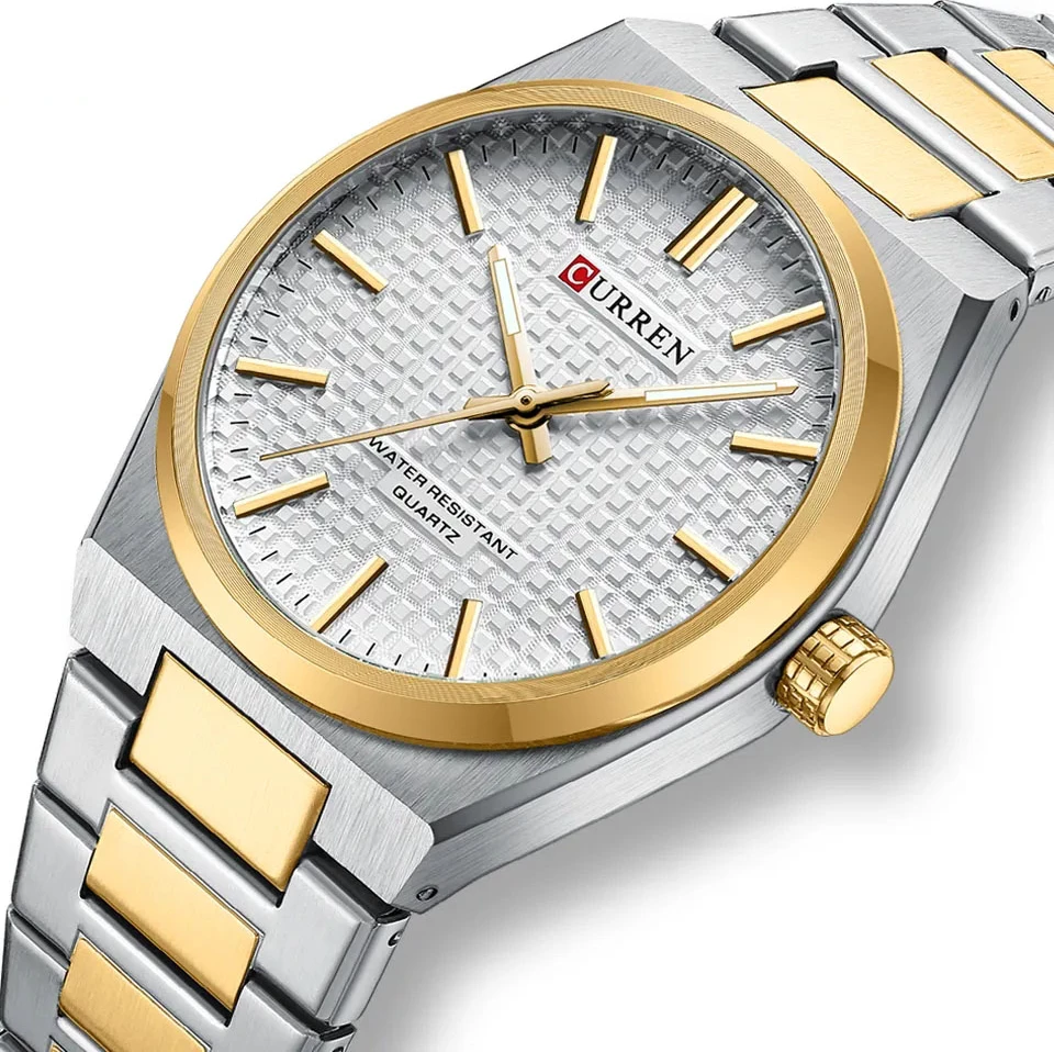 Orë dore për meshkuj Curren 8439, argjend/ari