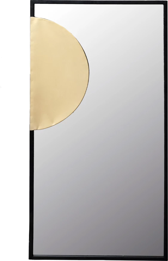 Pasqyrë muri Lamina, kornizë e zezë, detaj ari, 45.7x2x91.4