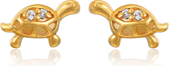 Vathë elegant të praruar në ari 24 karatësh Breshkë VE24KB, ari/verdhë