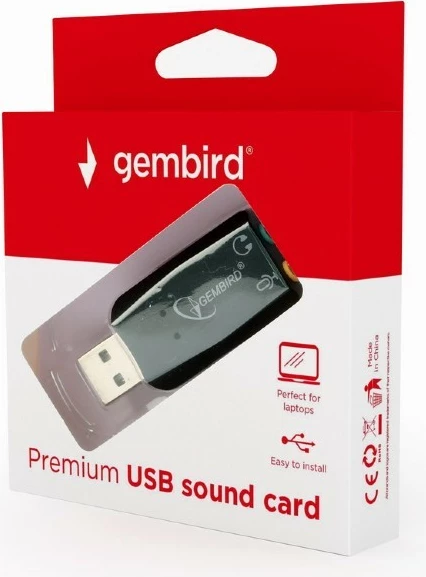 Kartë zanore USB Gembird SC-USB2.0-01, CMedia CM108B, E zezë