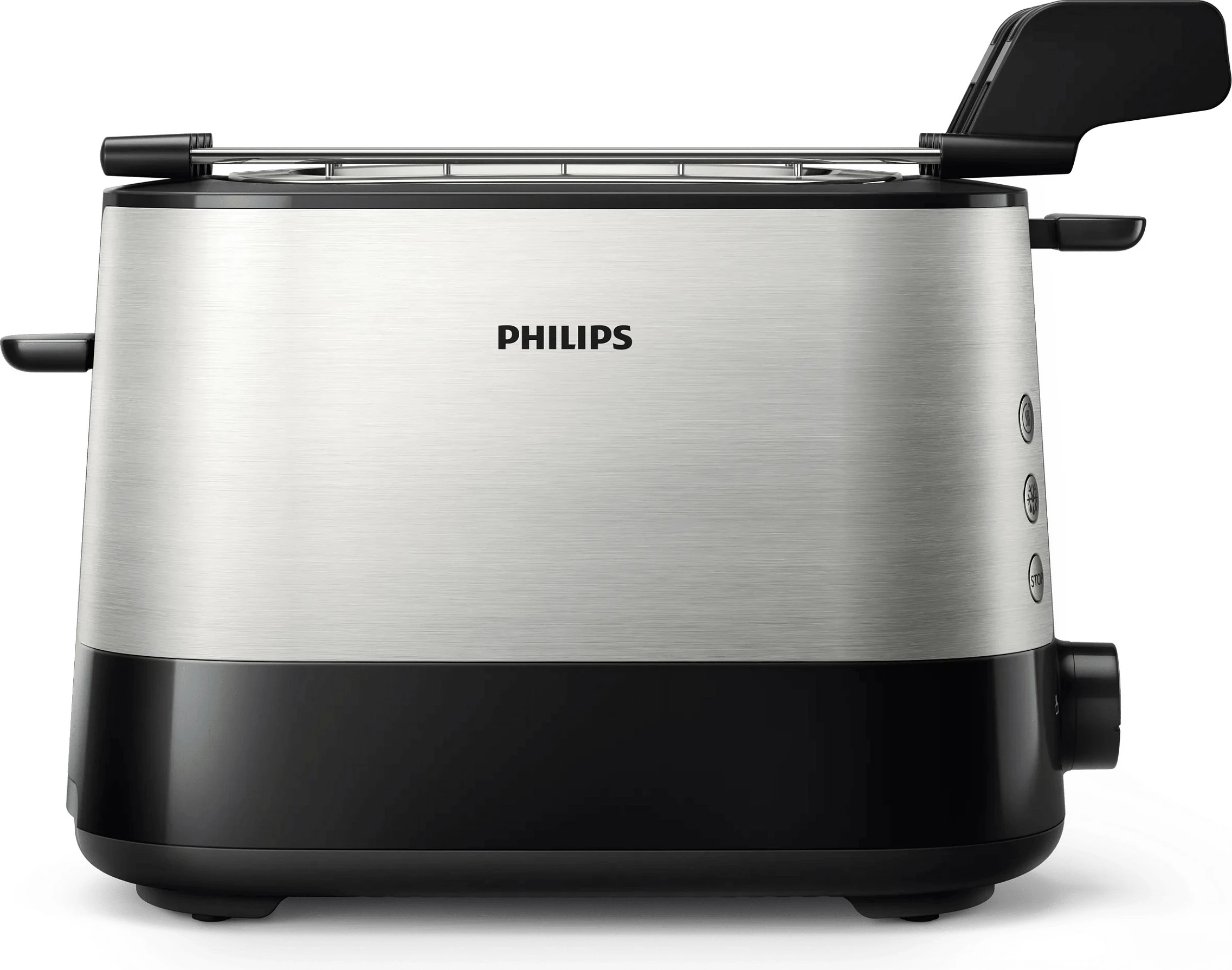 Toaster Philips Viva Collection HD2639/90, 2 feta, inox/e zezë