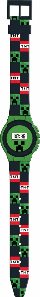 Orë digjitale Minecraft Kids Euroswan MIN4223, për djem, e zezë/gjelbër/kuqe