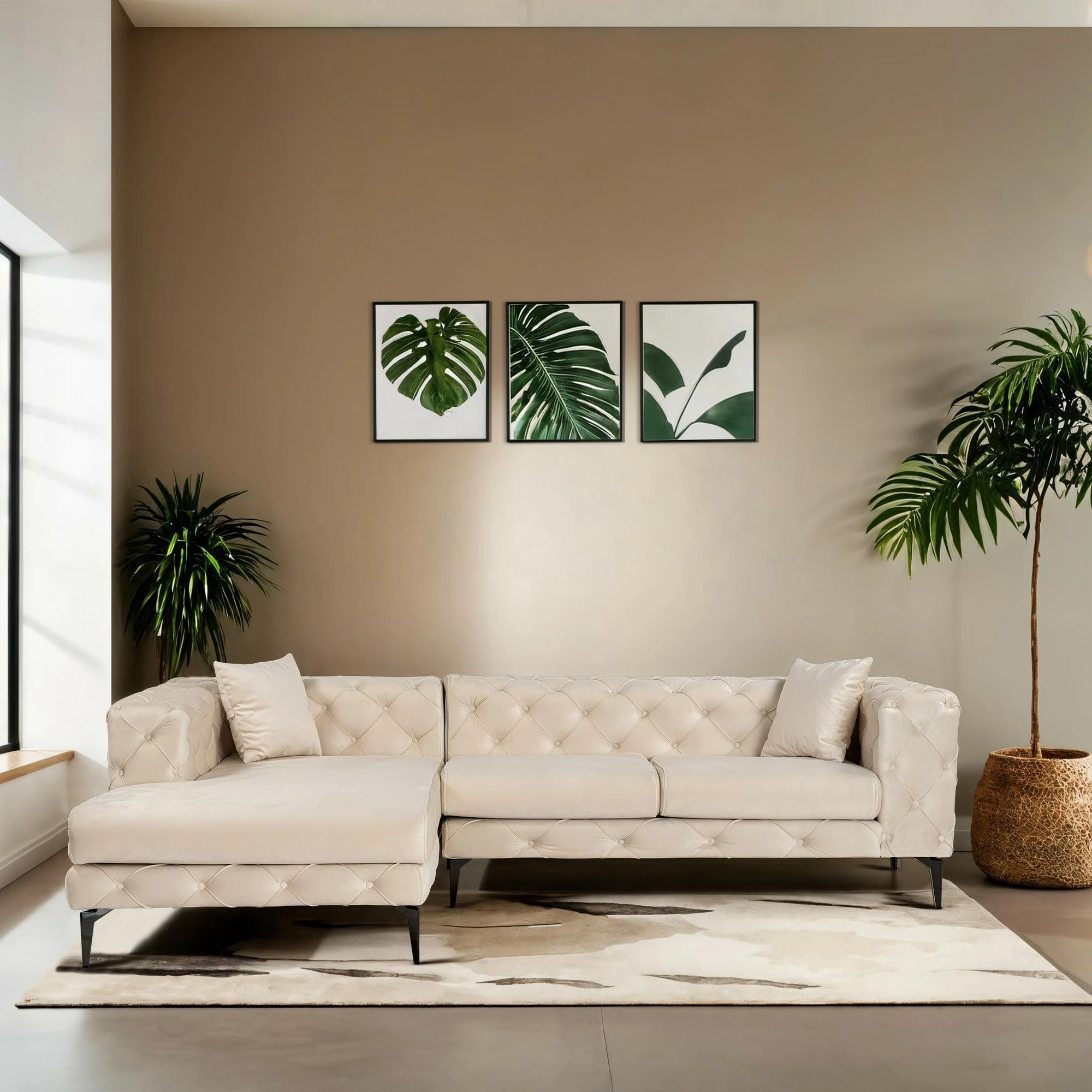 Këndare Atelier del Sofa, Como Eco, e majtë, bezhë, e zezë