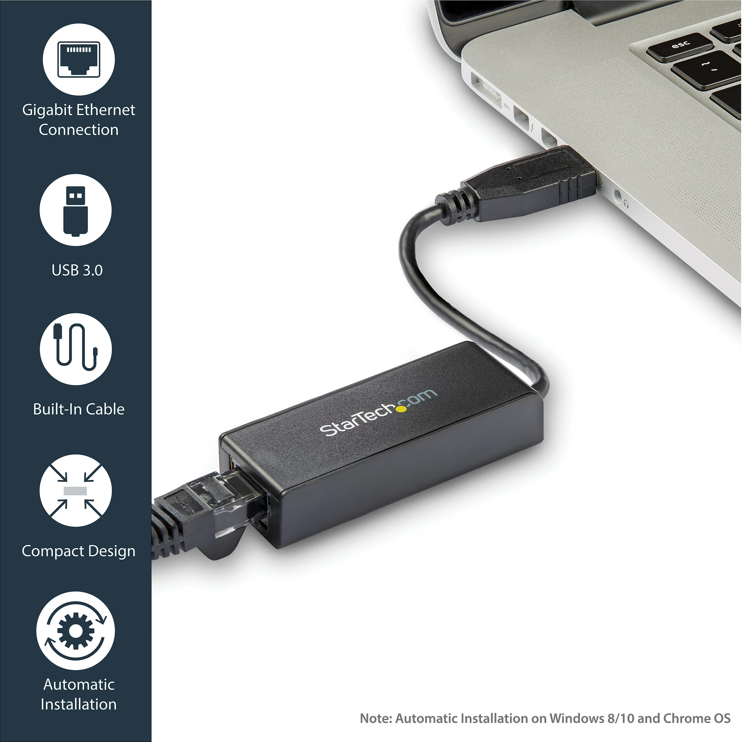 Adapter rrjeti StarTech USB31000S, USB 3.0 në Gigabit Ethernet (RJ45), 10/100/1000 Mbps, i zi