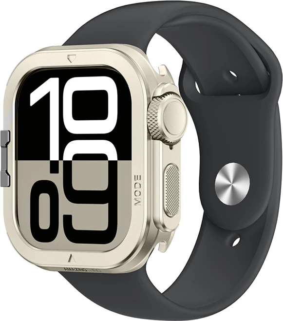 Mbështjellës metalik smartwatch AmazingThing Titan Pro për Apple Watch 11 46mm, aliazh alumini, montim snap-on, titanium