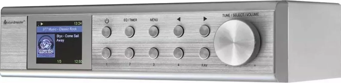 Radio interneti Soundmaster IR1500SI DAB+/FM, Bluetooth/WLAN, 3W, ekran LCD, alarm i dyfishtë, argjendtë