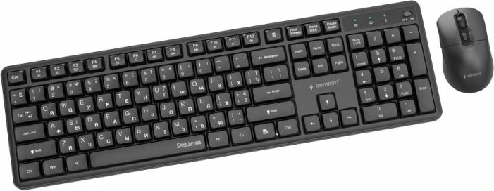 Tastierë dhe mi wireless Gembird Silent Key Pro Business, e zezë, RU layout