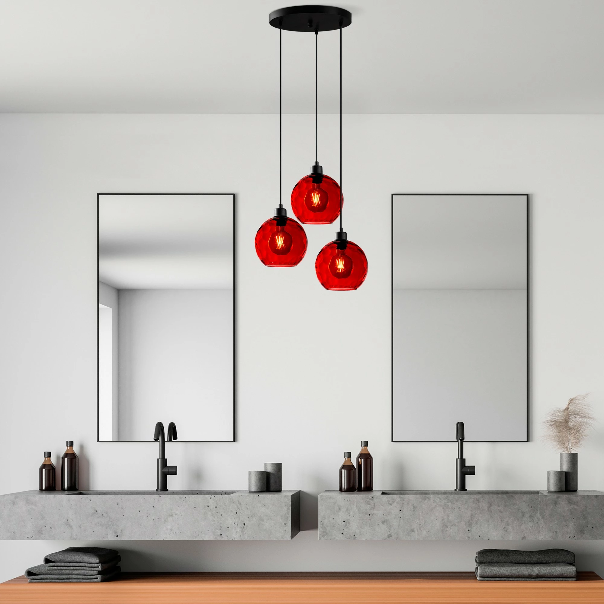 Llambë tavani Opviq Benek, metal i kuq, 44x44x120cm