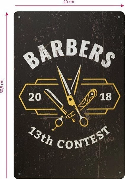 Tabelë dekorative Activeshop Barber B038, alumin, për mur, e zezë