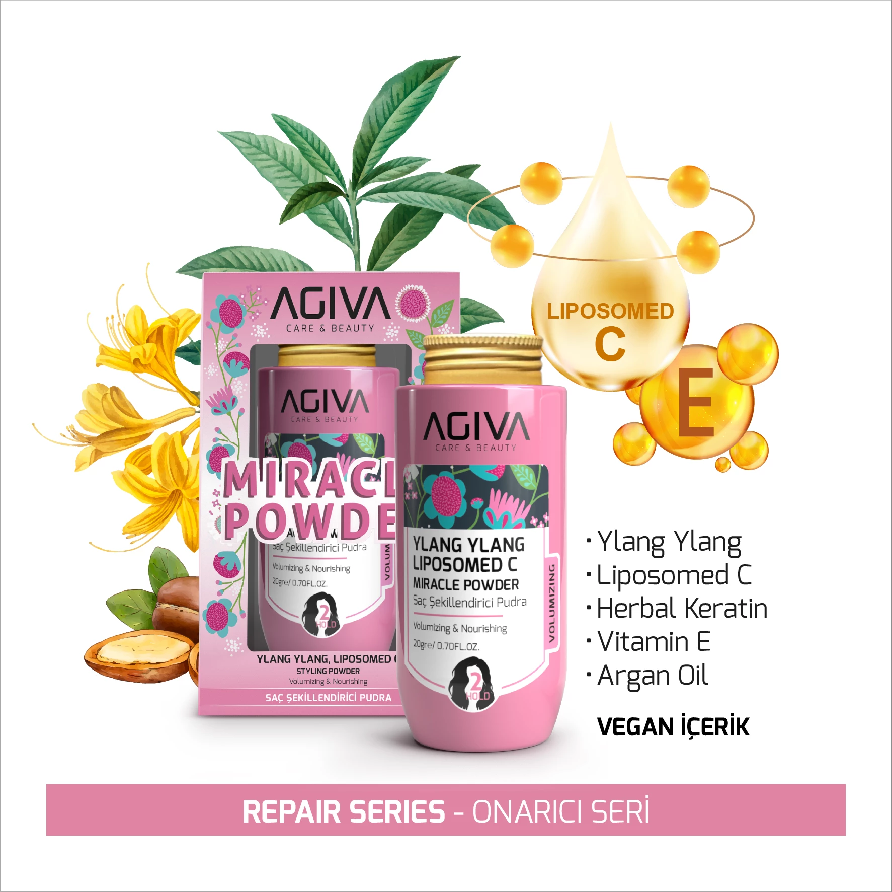 Pudër stiluese Agiva Ylang Ylang Lipozom C Miracle 