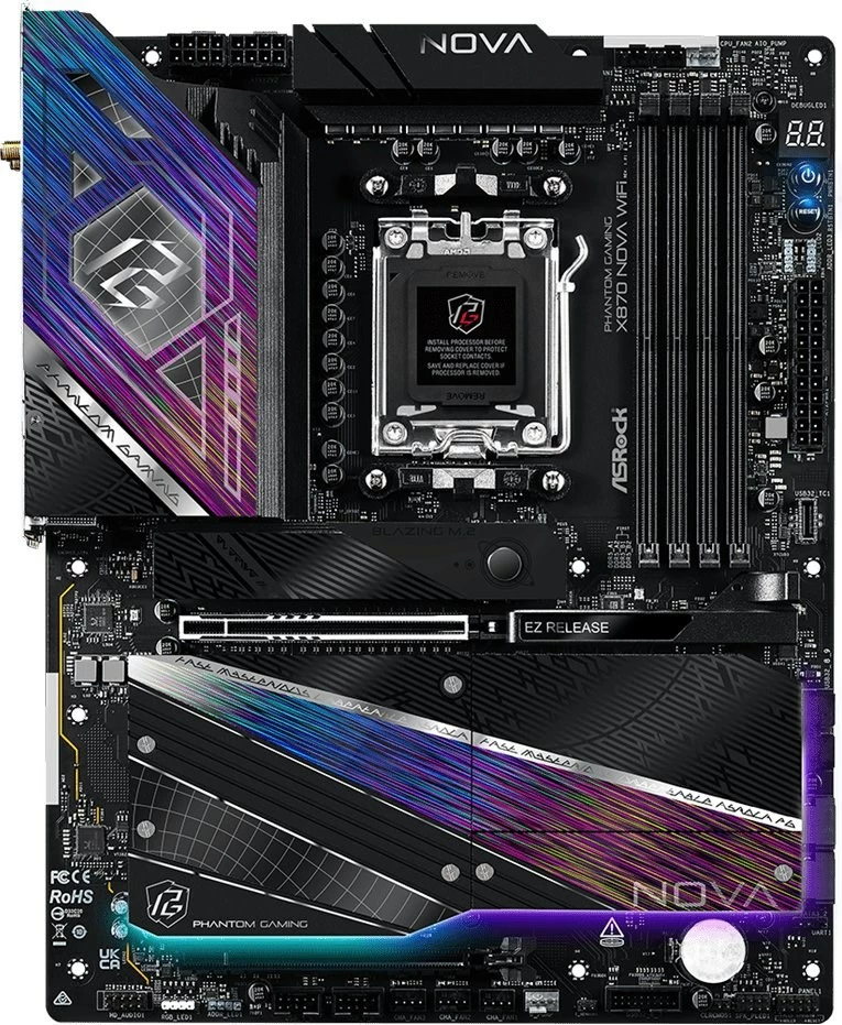 Pllakë amë Asrock X870 NOVA WIFI, ATX, për AMD, e zezë