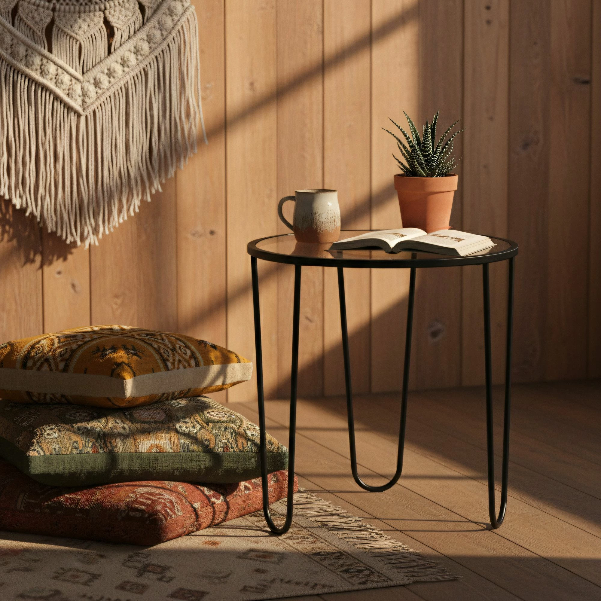 Tavolinë kafeje moderne, xham i temperuar, Skye Decor, Shb-033