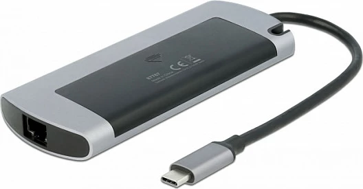 Docking station USB-C DeLOCK me slot M.2, 4K HDMI, 2x USB-A 3.2 Gen1, LAN Gigabit, PD 100W, gri