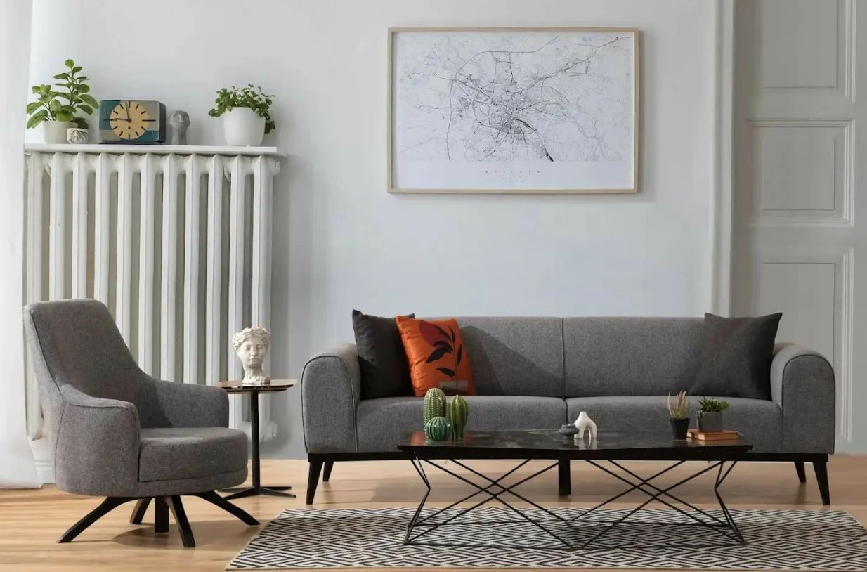 Karrige krahu Atelier del Sofa, Kapri, ngjyrë gri e çelët