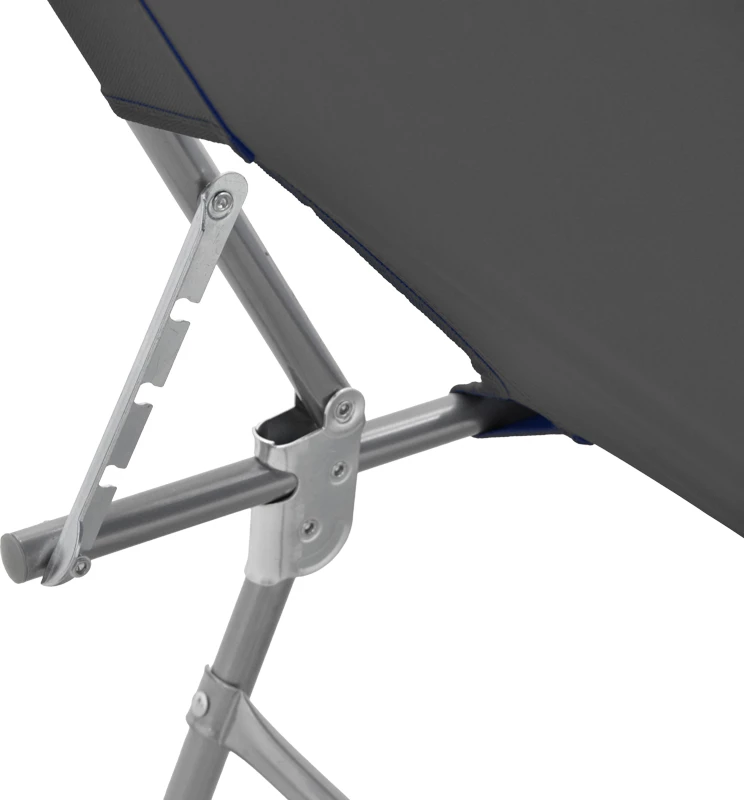 Shezlong metalik-tekstilen për plazh, ngjyrë antracit, 55x185x24cm