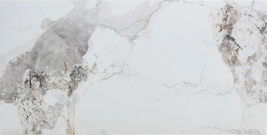 Tavolinë zgjatëse Marron, e bardhë me motiv mermeri, 180x90x75cm