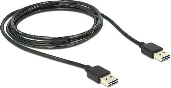 Kabllo USB DeLOCK EASY-USB, USB 2.0 A-A, 1m, 480Mbps, e zezë