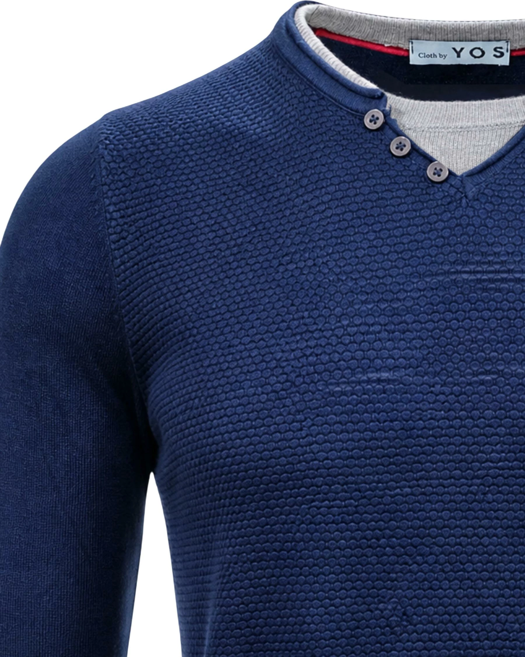Xhemper për meshkuj YOS SLI6ML011684U, blu navy-gri [Madhësia: XL]