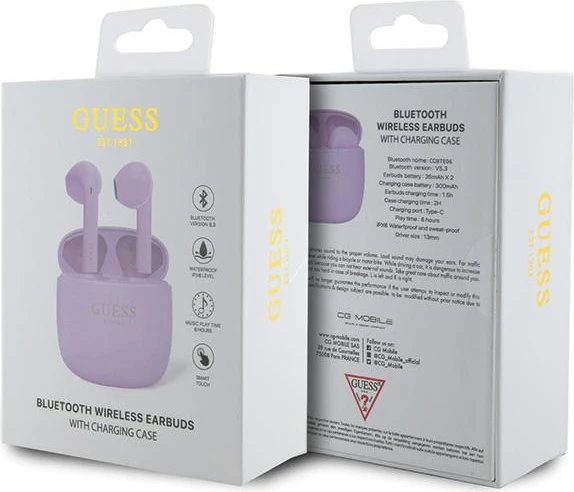 Kufje Guess GUTWST26PSU TWS Bluetooth me stacion dokimi, vjollcë