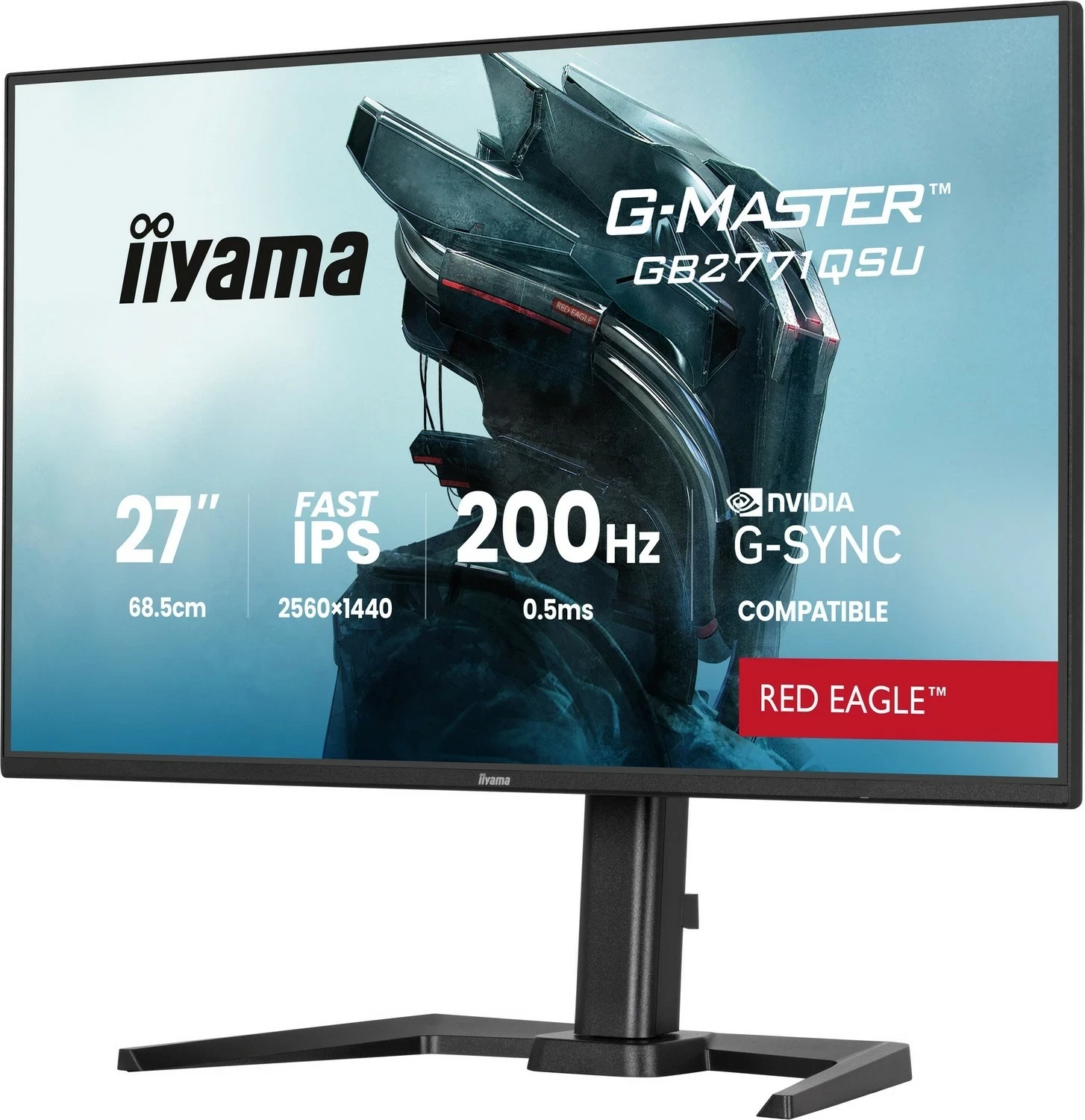 Monitor gaming iiyama G-Master GB2771QSU-B1 Red Eagle, 27 inch, QHD, 200Hz, Fast IPS, zi