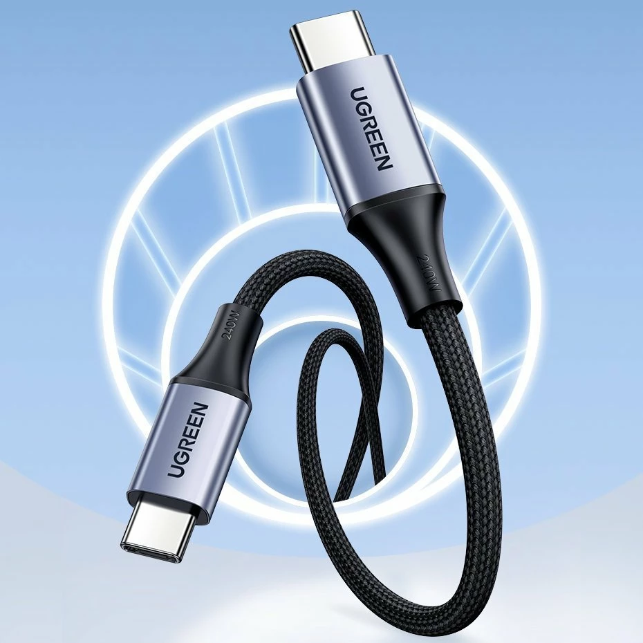 Kabllo USB-C në USB-C Ugreen 90440/US535, 2m, PD 3.0 240W 5A, USB 2.0, gri