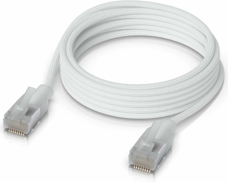 Kabllo rrjeti Ubiquiti UACC-Cable-Patch-EL-C6A-2M-W Cat6a 2m F/UTP patchcord e bardhë transparente
