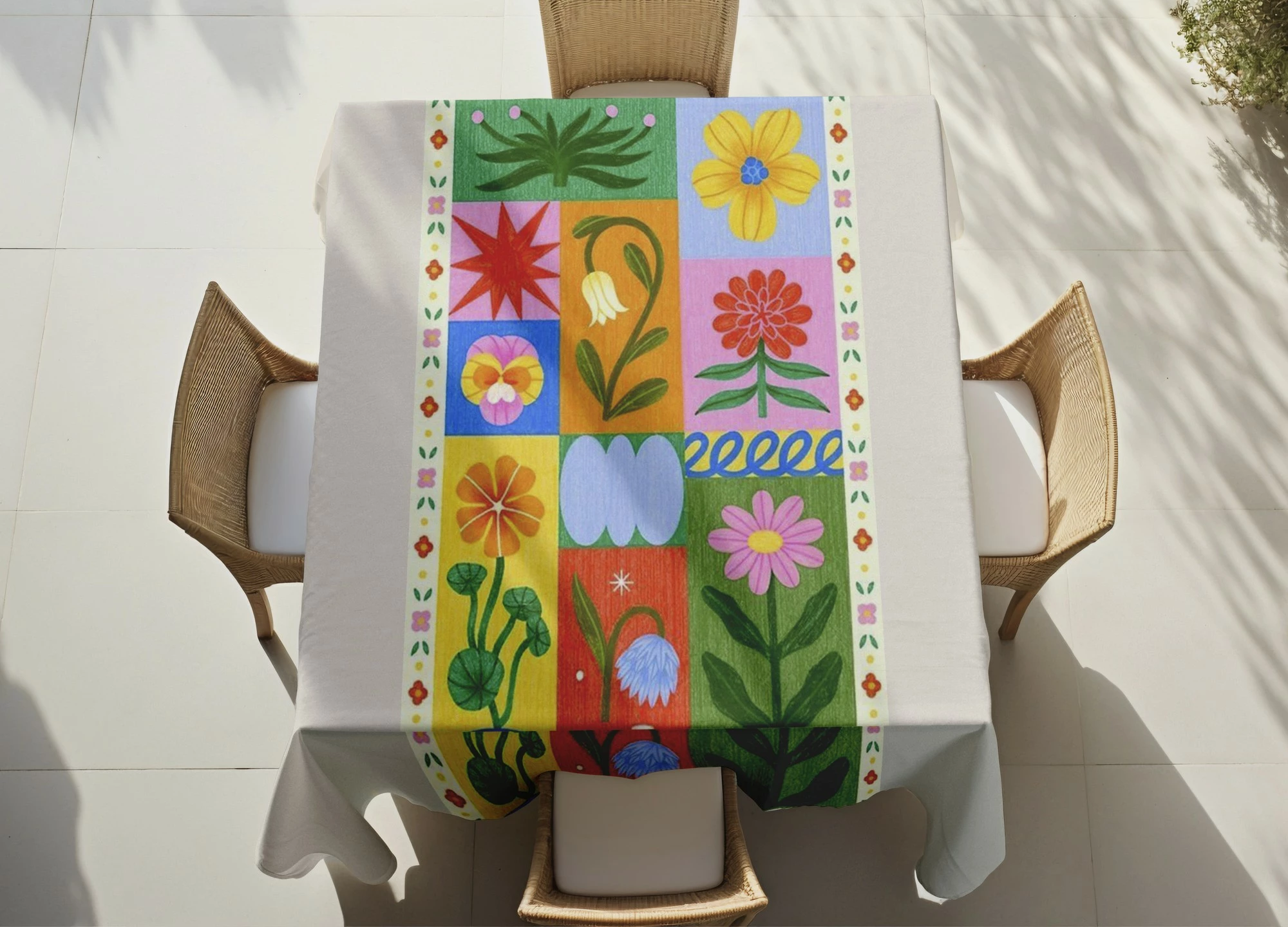 Mbulesë tavoline Hermia, shumëngjyrëshe, Asr-tblclt25-23, 140x300cm