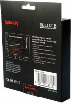 Switch Redragon A113B Bullet-B Parrot Tactile, 3-pin, MX kompatibil, paketë 24 copë, e verdhë/transparent