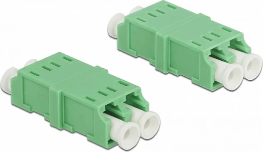 Bashkues fibër optike DeLOCK LC Duplex femër-femër, 4 copë, i gjelbër