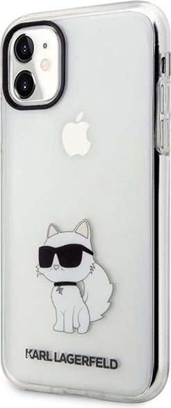 Mbështjellës Karl Lagerfeld Ikonik Choupette për iPhone 11/XR, transparent