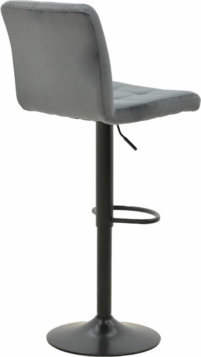 Karrige për bar Remina, palosëse, kadife gri-metal i zi, 45x53x112cm, set prej 2 copë