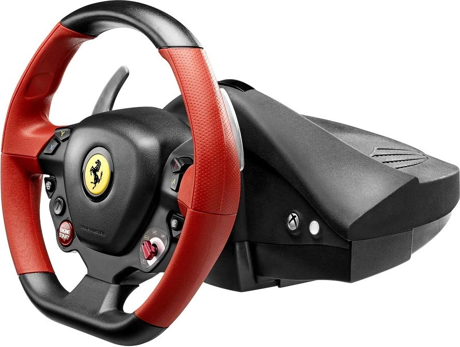 Volan racing Thrustmaster Ferrari 458 Spider, 28 cm, 240° rotacion, për Xbox One/Series X|S, kuqe/zezë, set me pedale