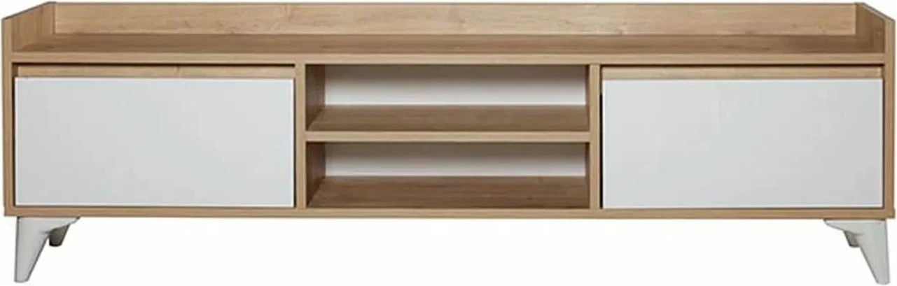 Komodë TV Skye Decor, ngjyrë lisi dhe e bardhë, Tuval 045