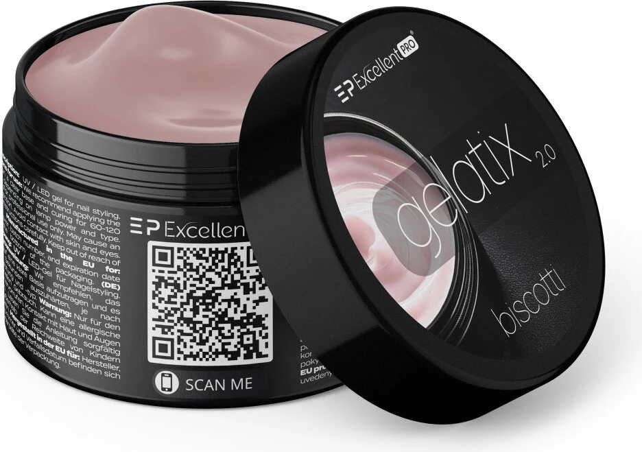 Xhel ndërtues për thonj Excellent PRO Gelatix 2.0 për femra Biscotti 50g