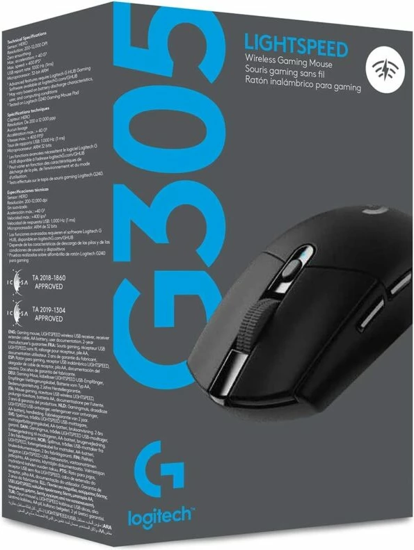 Maus Logitech G305 - Wireless, 2.4GHz, e zezë