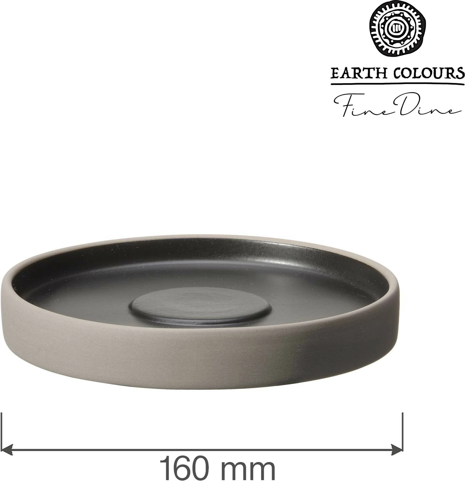 Pjatë gourmet Fine Dine Mia Ø160mm, zi/gri, set 3 copë