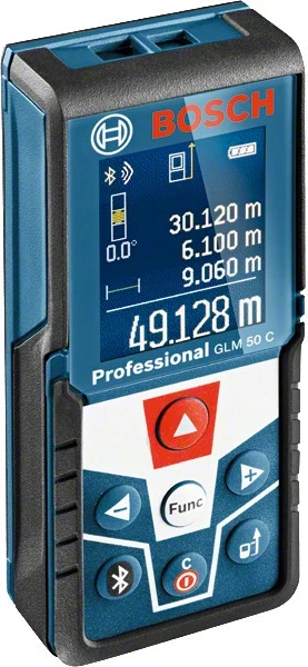 Metër distancë lazer Bosch GLM 50 C Professional, cm, ft, in, m, i zi, blu, digital, IP54, 2.1+EDR
