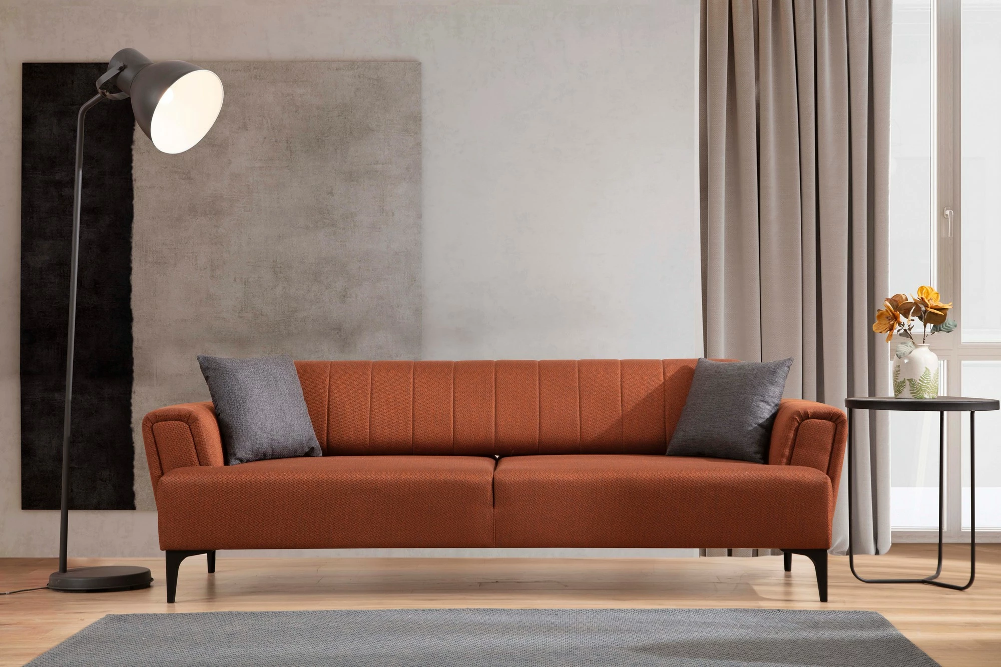 Divan-krevat treshe, ngjyrë e kuqe tjegulle, Atelier del Sofa, Hamlet