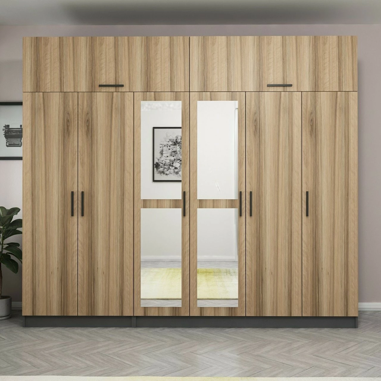 Dollap Skye Decor, ngjyrë arre dhe antracit, 5213