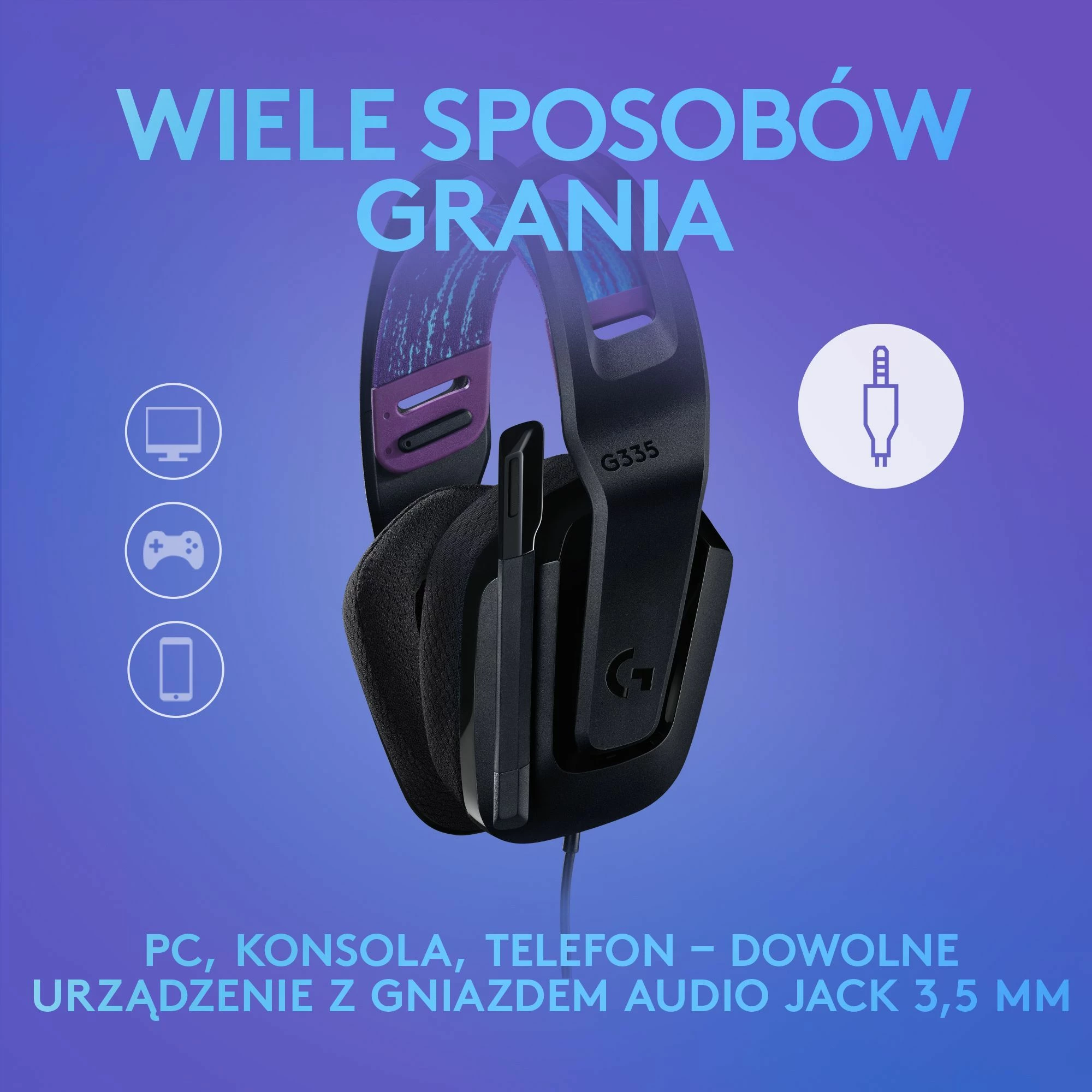 Kufje gaming Logitech G335 (981-000978), me kabllo 3.5mm, mikrofon, 40mm, të zeza