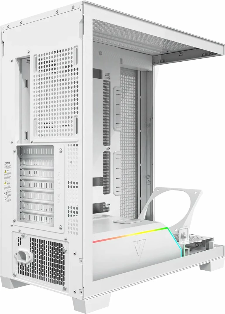 Kasë Modecom Volcano Stellar Plus ARGB (AT-STELLAR-PLUS-NF-0000-20) ATX Midi Tower, xham i temperuar, pa PSU, e bardhë