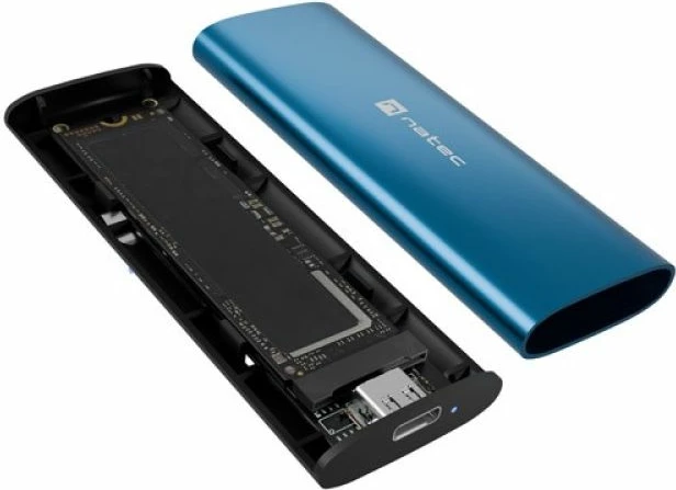 Kuti SSD NATEC Rhino M.2 NVMe Lite, USB-C 3.2, kaltër