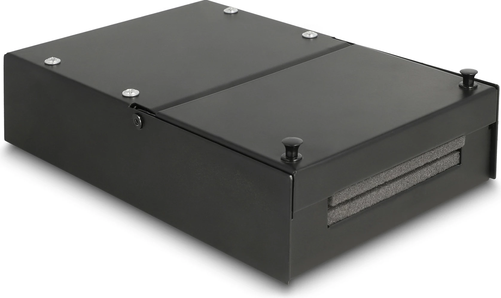 Kuti distribucioni DeLOCK, 4-Port për module Keystone, metal, IP20, 203x134x58 mm, e zezë