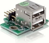Adapter USB DeLOCK, Pinheader në 2x USB 2.0 A femër, argjend