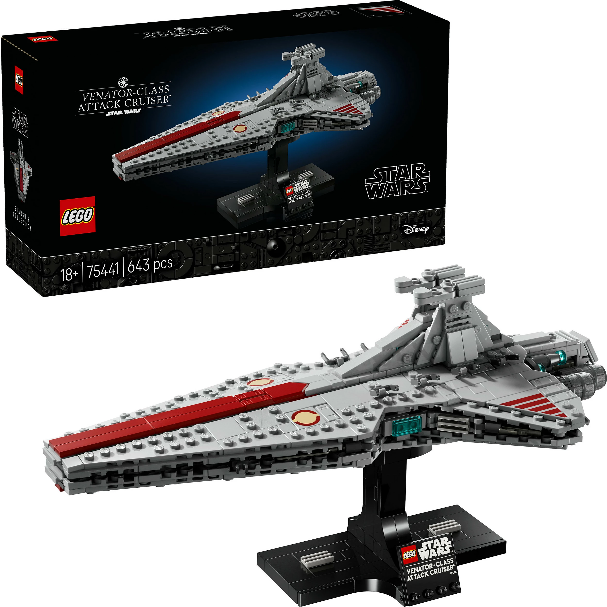 Set ndërtimi LEGO Star Wars Venator-Class Attack Cruiser 75441, 643 pjesë, 18+, shumëngjyrësh