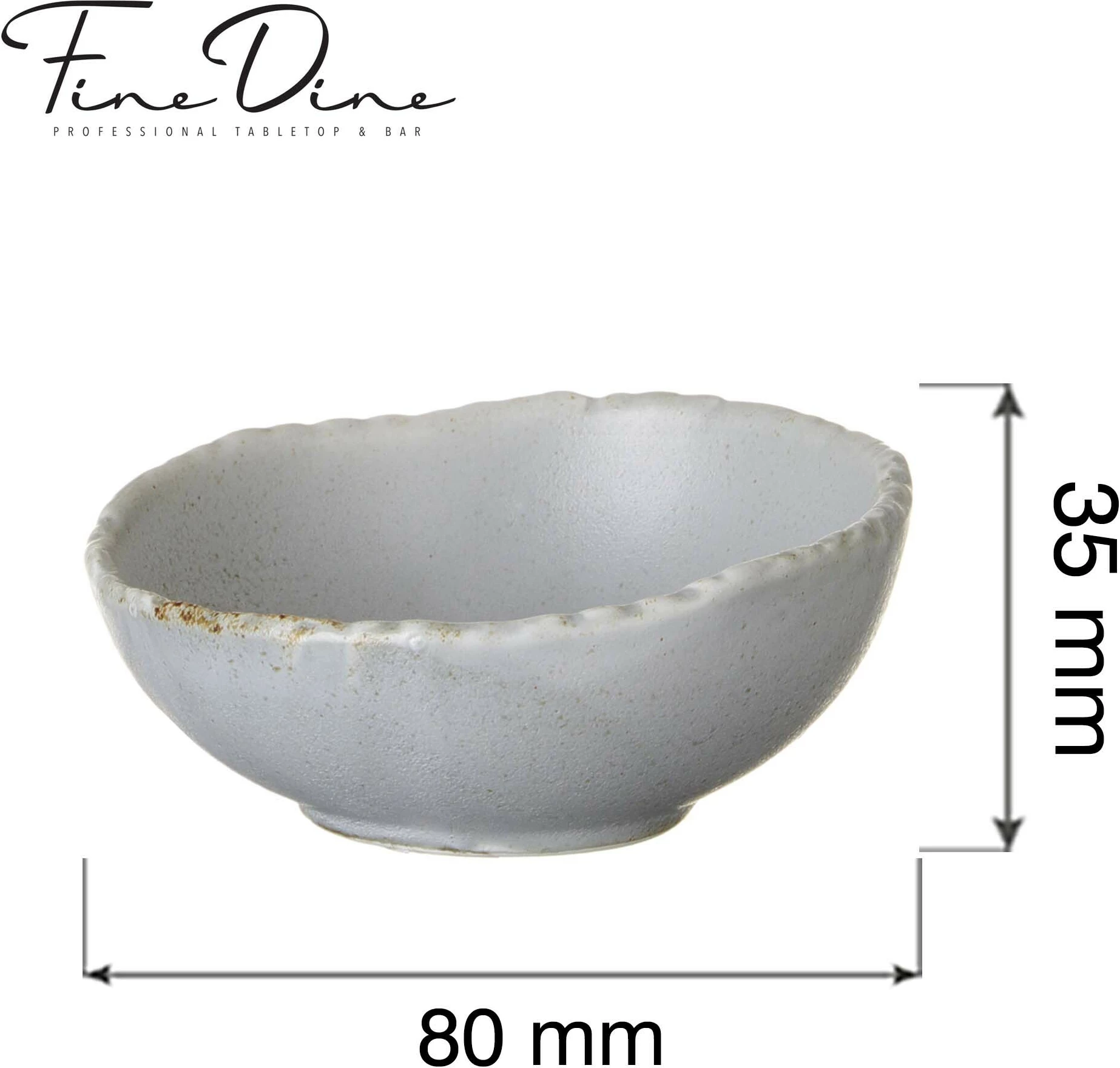 Tas për dip Fine Dine Stark 70ml 80x35mm, gri, set 3 copë